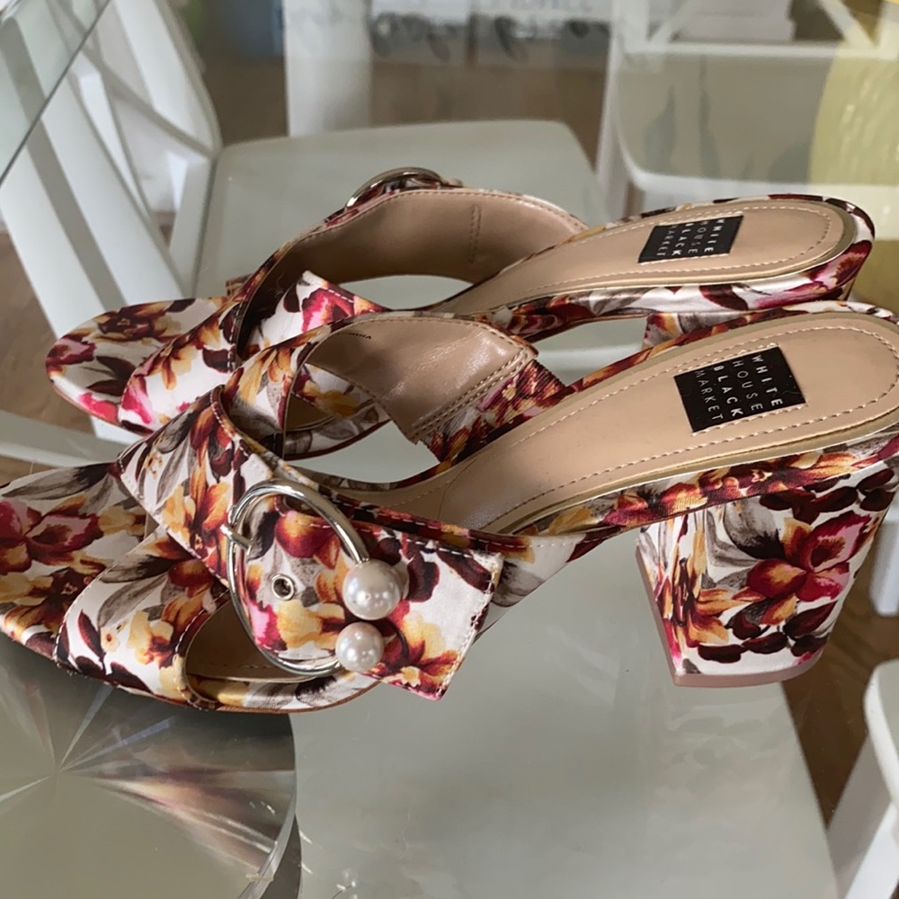 White House black market floral sandal
